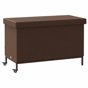 vidaXL opbevaringsboks med hjul 110x55x73 cm polyrattan brun