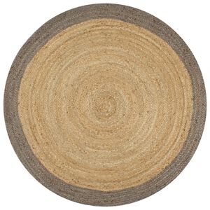 vidaXL h&aring;ndlavet t&aelig;ppe med gr&aring; kant jute 90 cm