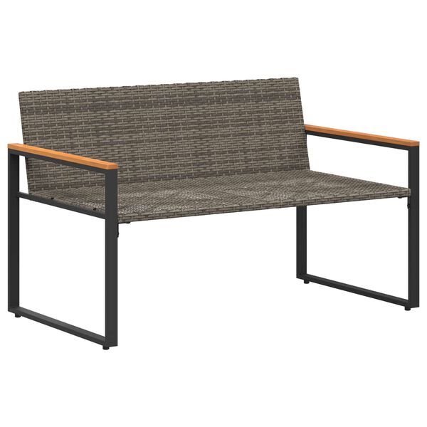 vidaXL b&aelig;nk med pude Gr&aring; og M&oslash;rkegr&aring; 115 x 65 x 72 cm Rattan
