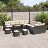 vidaXL Havesofa S&aelig;t 14 pcs Sort polyrattan