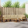 vidaXL Udend&oslash;rs sofagruppe med pude 7 pcs Naturlig og Beige