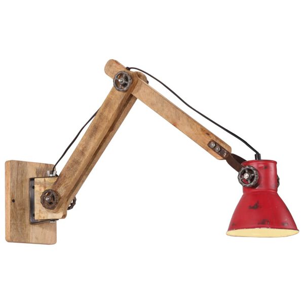 vidaXL v&aelig;glampe 25 W 96x15x20 cm E27 rustik r&oslash;d