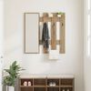 vidaXL Vægmonteret Jakkeholder Artisan egetræ 100 x 10 x 100 cm
