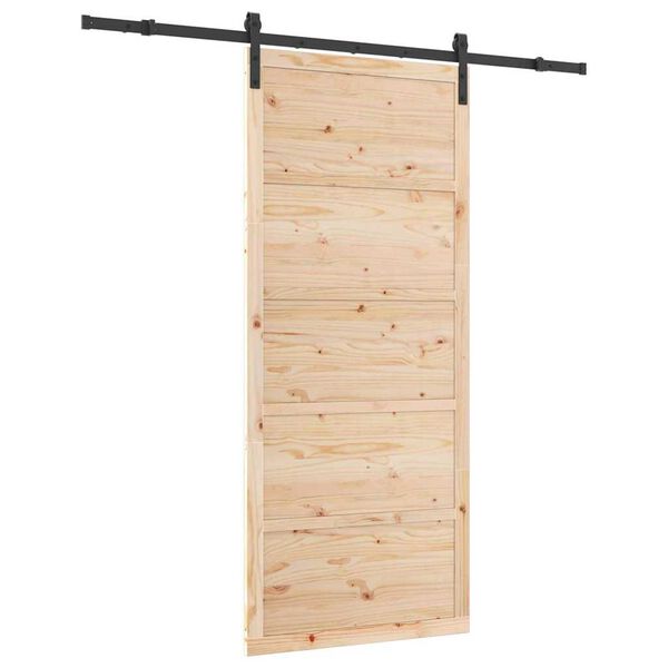vidaXL Skydedør Brun 80 x 208 cm Massiv fyrretræ