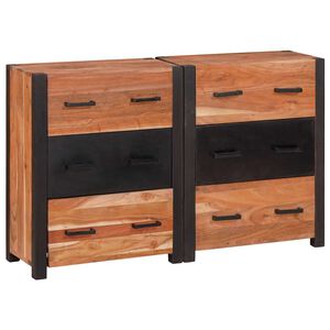 vidaXL Sideboard 3 stk. Brun 110 x 30 x 75 cm Massivt Akacietr&aelig;