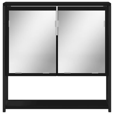 vidaXL badeværelsesskab med spejl 60x16x60 cm konstrueret træ sort