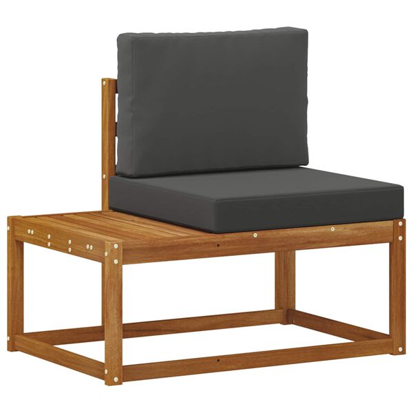 vidaXL Udend&oslash;rs Modulsofa 2 Stk Naturlig og Antracit Massivt Akacietr&aelig;