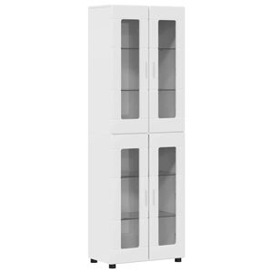 vidaXL Highboard med hylde FLORIN H&oslash;j gloss hvid 60 x 35 x 182 cm