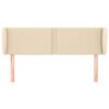 vidaXL sengegavl med kanter 147x23x78/88 cm stof cremefarvet