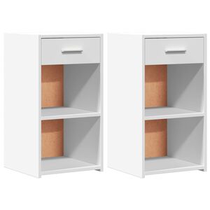 vidaXL sengeborde 2 stk. 35x34x65 cm konstrueret tr&aelig; hvid