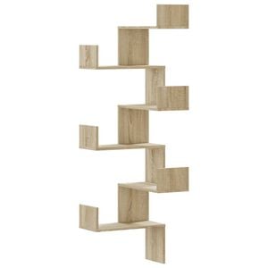 vidaXL v&aelig;gh&aelig;ngt hj&oslash;rnehylde 45x45x147 cm konstrueret tr&aelig; sonoma-eg