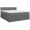 vidaXL Boxmadras med topmadras M&oslash;rkegr&aring; 140 x 190 cm Stof
