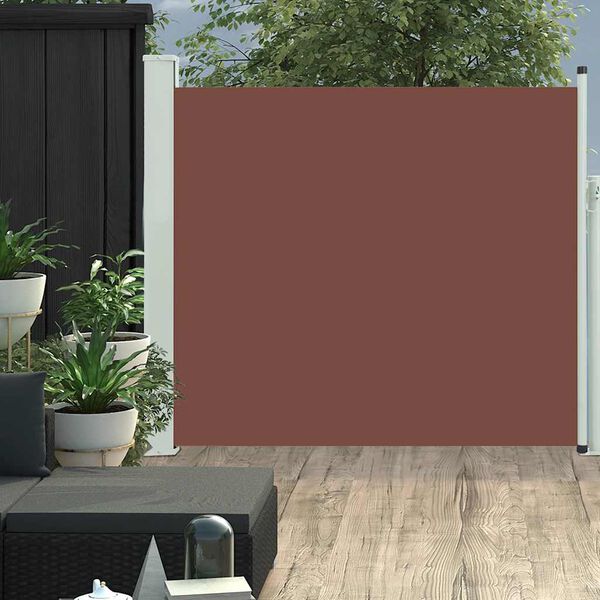 vidaXL sammenrullelig sidemarkise til terrassen 100 x 300 cm brun