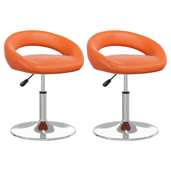 vidaXL drejelige spisebordsstole 2 stk. kunstl&aelig;der orange