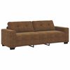 vidaXL Sofa 3 pcs Brun Linned-blandet stof