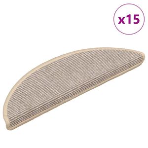 vidaXL trappem&aring;tter 15 stk. 56x17x3 cm s&oslash;lv halvrund