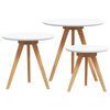 vidaXL Sofabord 3 stk. Brun 50 x 50 x 46 cm Massiv valn&oslash;ddetr&aelig;