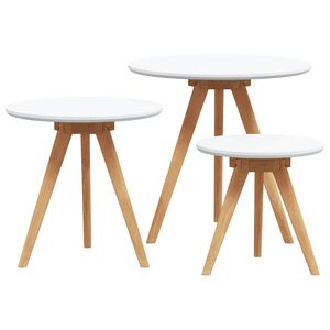 vidaXL Sofabord 3 stk. Brun 50 x 50 x 46 cm Massiv valn&oslash;ddetr&aelig;