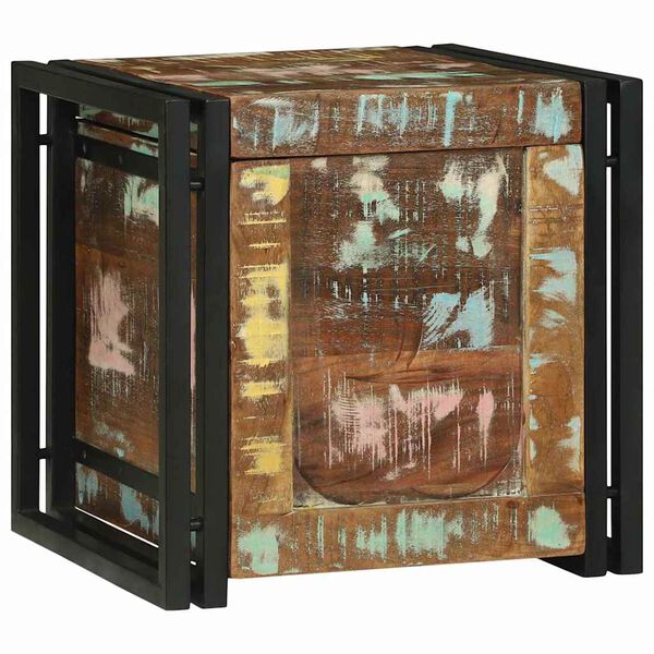 vidaXL Opbevaringskasse Brun og sort 40 x 40 x 40 cm Massivt akacietræ