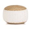 vidaXL v&aelig;vet/strikket puf jutebomuld 50 x 35 cm hvid