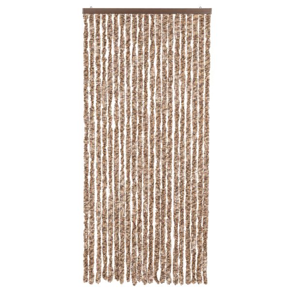 vidaXL flueforh&aelig;ng 90x220 cm chenille beige og m&oslash;rkebrun