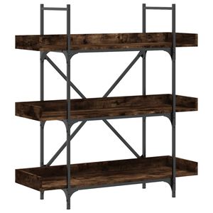vidaXL bogreol med 3 hylder 100x33x108,5 cm konstrueret tr&aelig; r&oslash;get eg