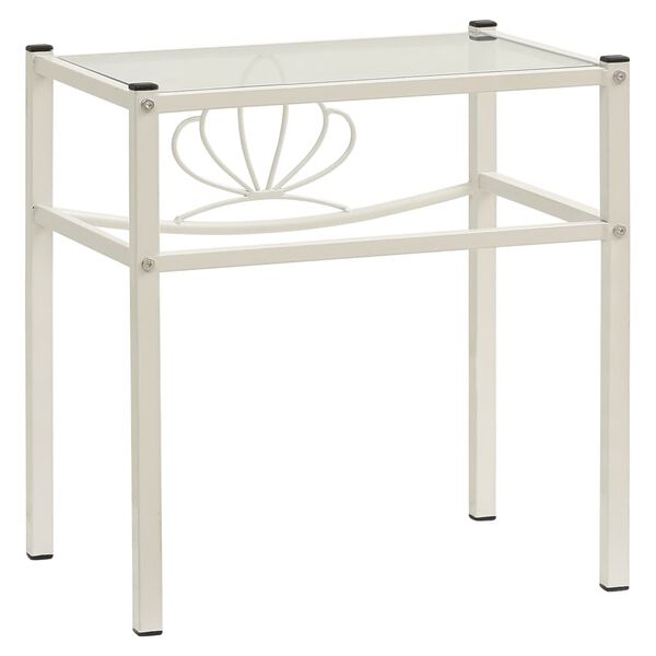 vidaXL sengeskab 42,5x33x44,5 cm metal og glas hvid og transparent