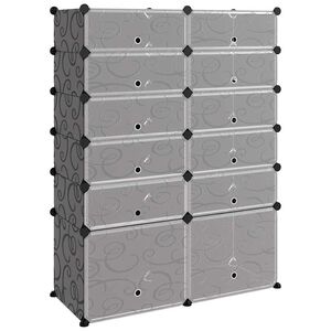 vidaXL skoreol 94x37x125 cm PP sort