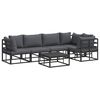 vidaXL Havesofa S&aelig;t 6 stk. Sort Aluminium