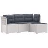 vidaXL 4-personers Have Sofa med Hynder Rattan Look PP Hvid