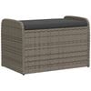 vidaXL opbevaringsb&aelig;nk med hynde 80x51x52 cm polyrattan gr&aring;