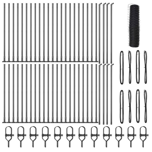 vidaXL Hegnsp&aelig;l Gr&aring; 100 x 0,6 m (50 mm net) St&aring;l og PVC