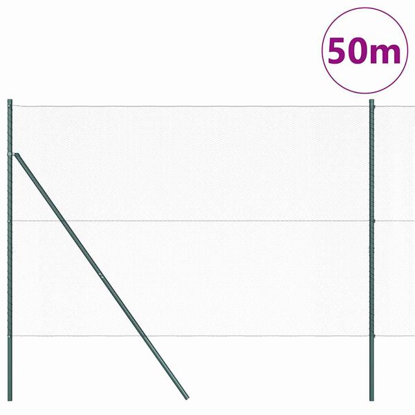 vidaXL Hegnsp&aelig;l Gr&aring; 50 x 1,6 m (13 mm mesh) St&aring;l og PVC