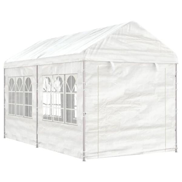 vidaXL pavillon med tag 4,46x2,28x2,69 m polyethylen hvid