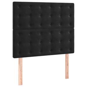 vidaXL sengegavl sort 80x5x118/128 cm fl&oslash;jl