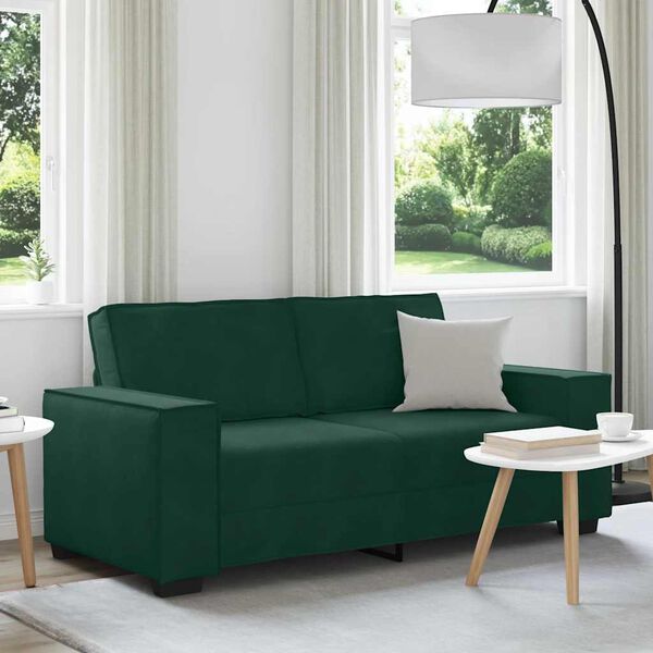 vidaXL 2-personers sofa 180x78x84 cm fl&oslash;jl m&oslash;rkegr&oslash;n