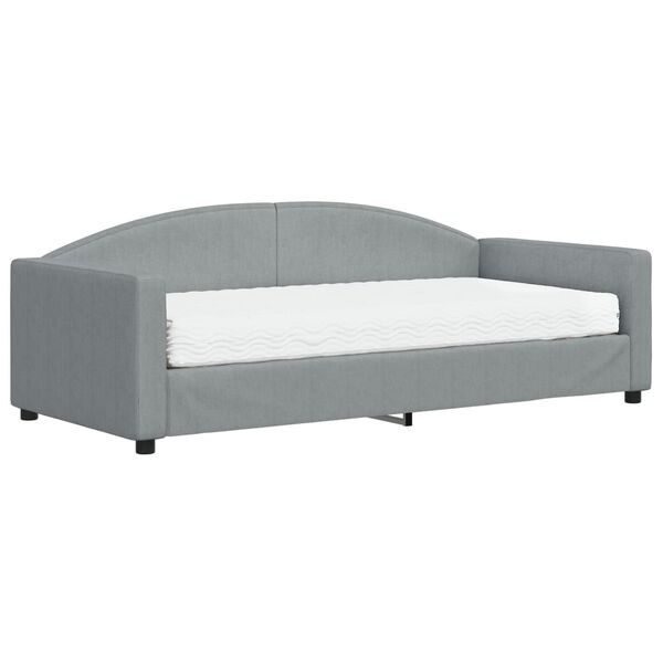 vidaXL daybed med madras 90x190 cm stof lysegrå