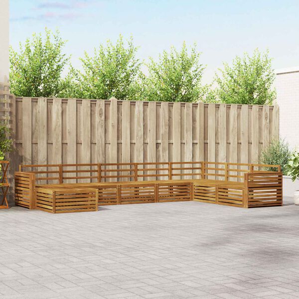 vidaXL Sofas&aelig;t 8 pcs Naturfarvet Massivt Akacietr&aelig;