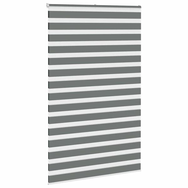 vidaXL zebragardin m&oslash;rkegr&aring; 150x230 cm stofbredde 145,9 cm polyester