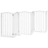 vidaXL hundel&aring;ge med d&oslash;r 6 paneler 300 cm foldbar poppeltr&aelig; hvid