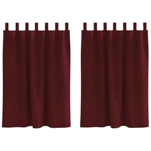 vidaXL M&oslash;rkl&aelig;gningsgardiner 2 pcs Vinr&oslash;d 140 x 140 cm Fl&oslash;jl