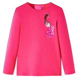 vidaXL Lang&aelig;rmet T-shirt til b&oslash;rn str. 104 pink