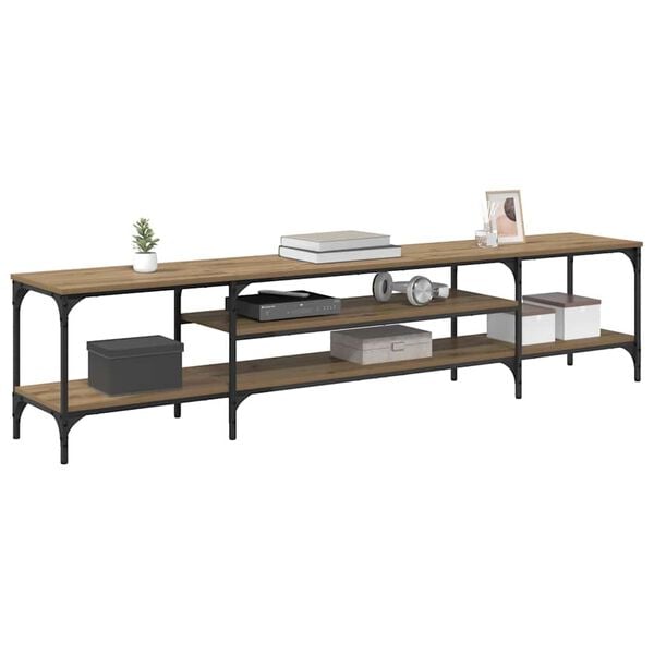 vidaXL TV-skab Artisan Egetr&aelig; 201 x 35 x 45 cm Ingeni&oslash;rt tr&aelig; og jern