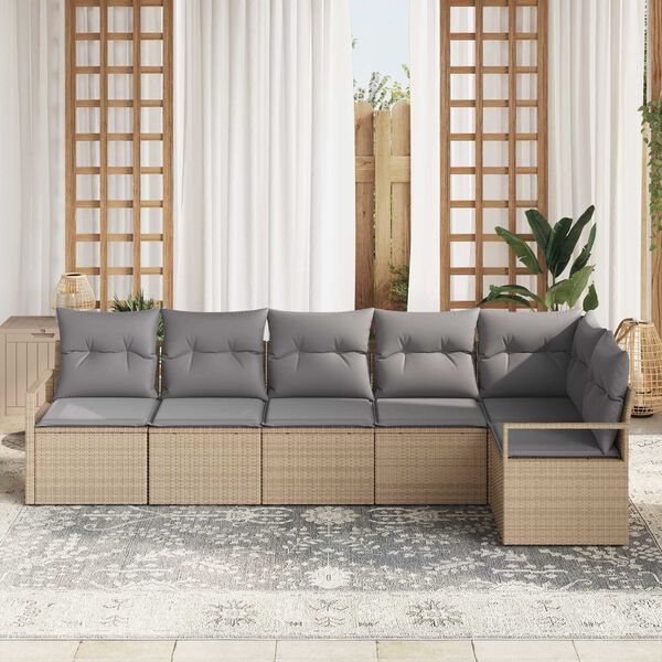 vidaXL Sofa S&aelig;t 6 pcs Beige polyrattan