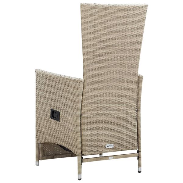 vidaXL havelænestole 2 stk. med hynder polyrattan beige