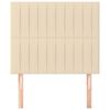 vidaXL sengegavl cremefarvet 100x5x118/128 cm stof
