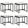 vidaXL haveskamler 4 stk. med hynder polyrattan sort