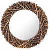 vidaXL v&aelig;gspejl 60 cm teak rund