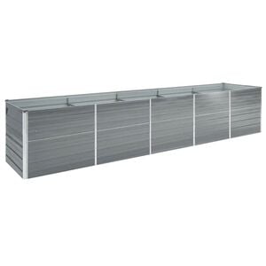 vidaXL forh&oslash;jet plantekasse 400x80x77 cm galvaniseret st&aring;l gr&aring;
