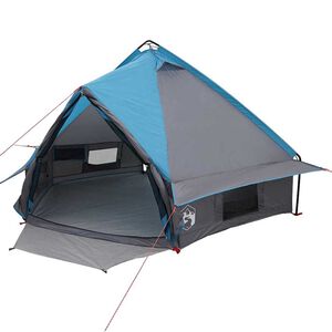 vidaXL Teepee Telt 4-Person med tag Bl&aring; og gr&aring; 388 x 320 x 169 cm